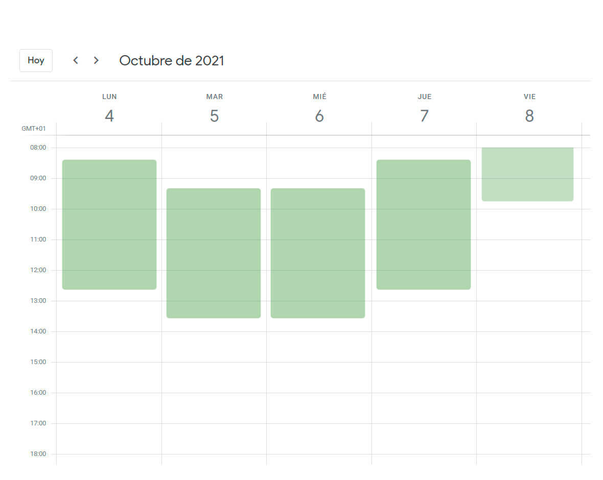 Gestor de espacios con calendario